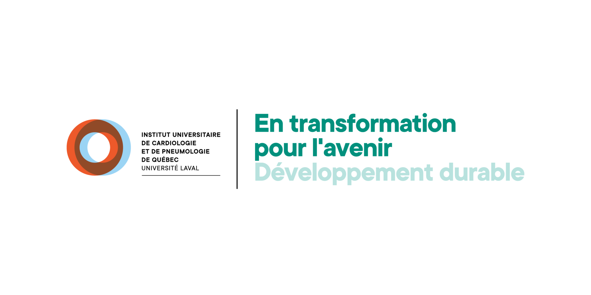 Logo de l'Institut et message : En transfor,ation pour l'avenir - Développement durable