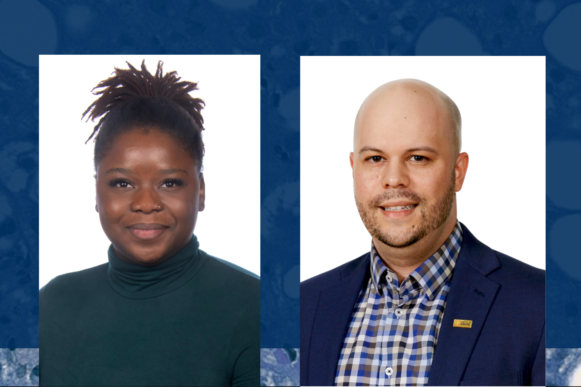 Photo d'Alexandre Caron et pictogrammes d'un foie et d'un cerveau