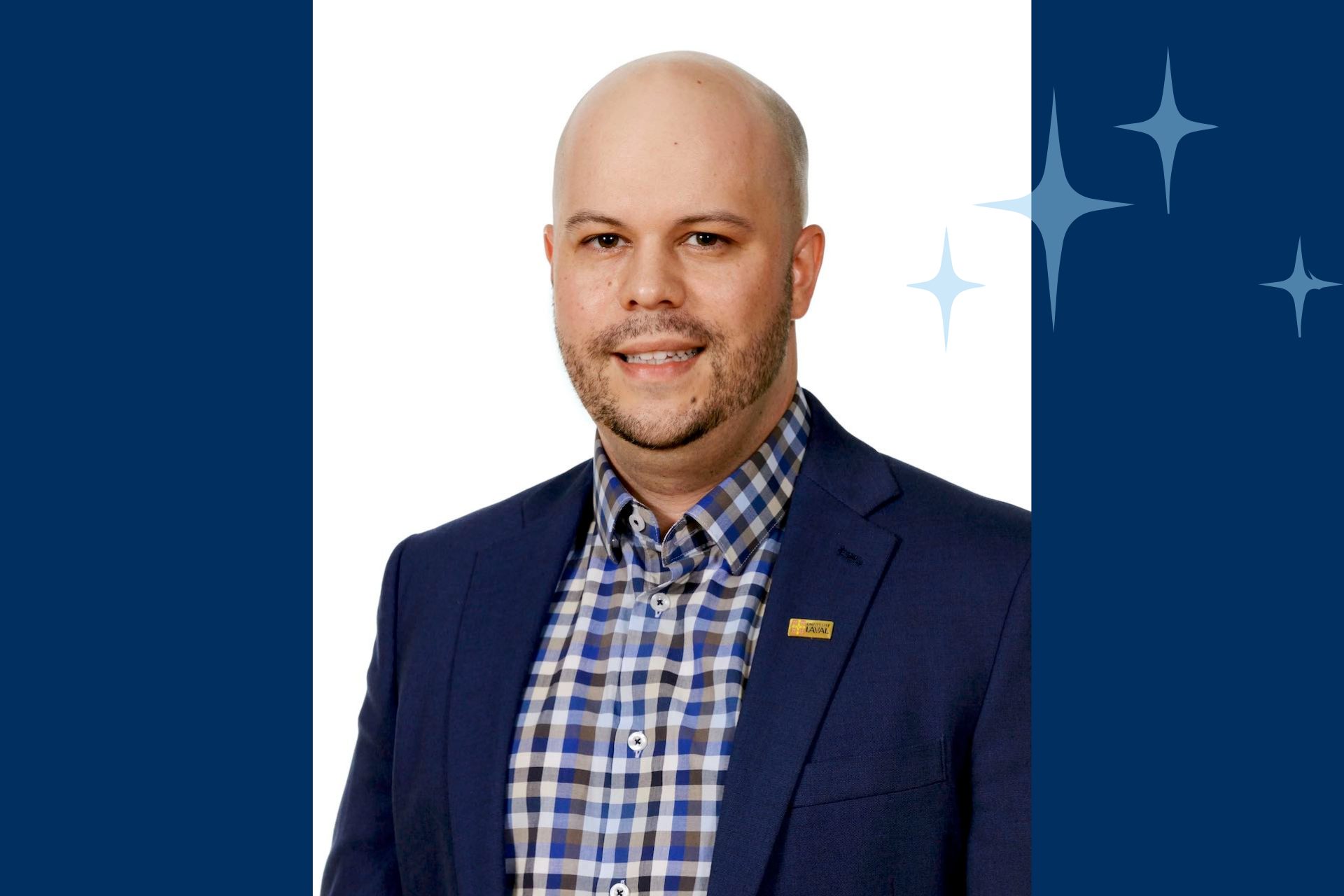 photo du Dr Alexandre Caron et étoiles en fond