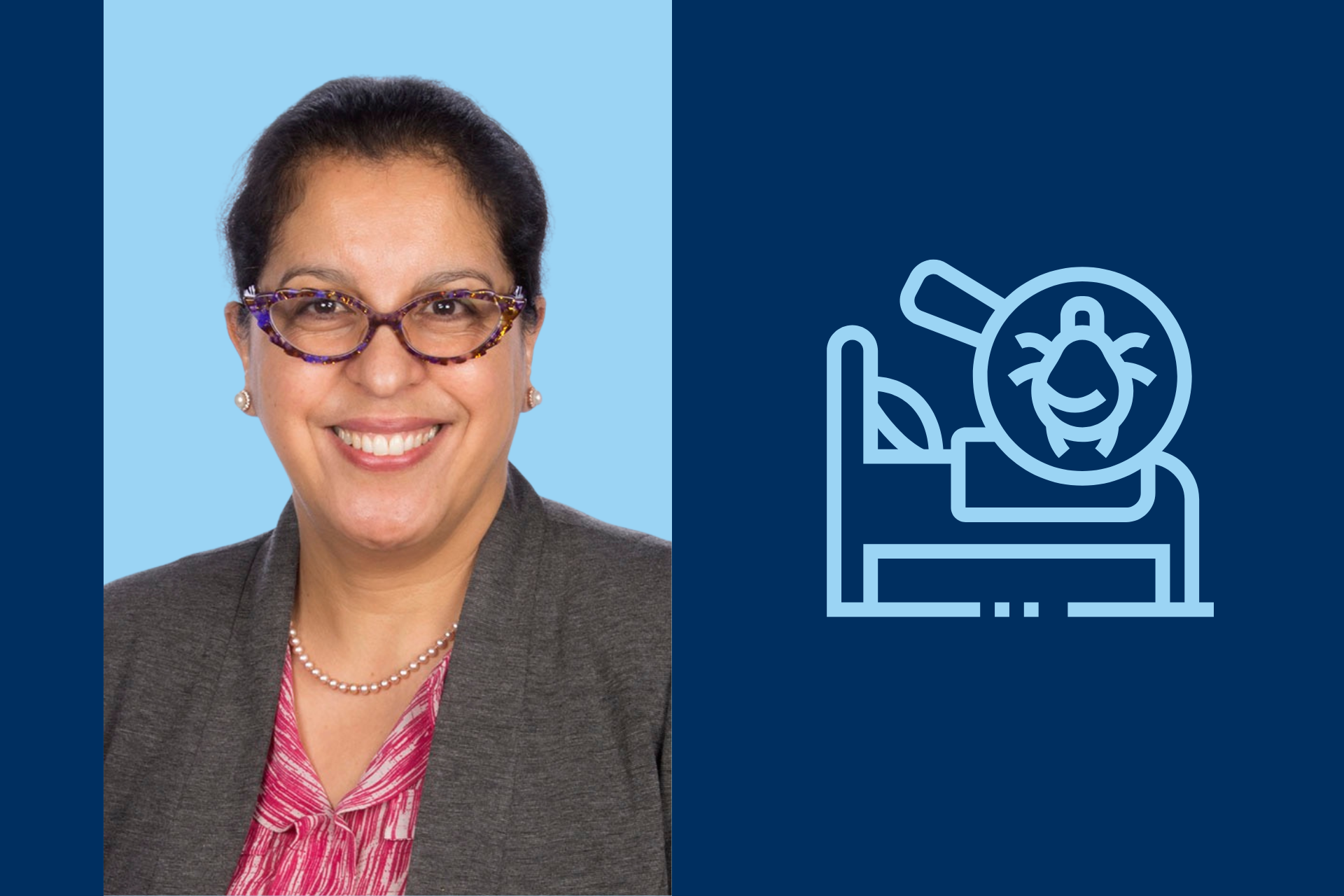 Dre Jamila Chakir et pictogramme d'un lit et d'un acarien