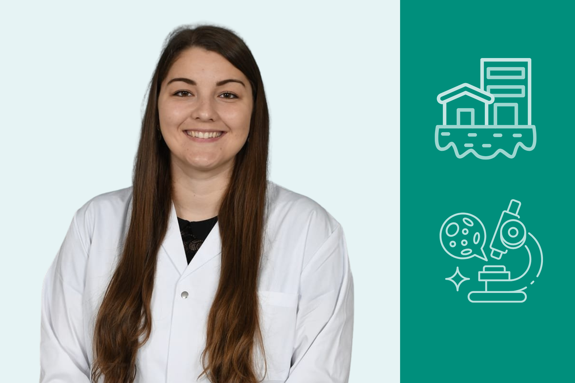 Cindy Dumais, pictogrammes d'une maison et du pergélisol et d'un microscope